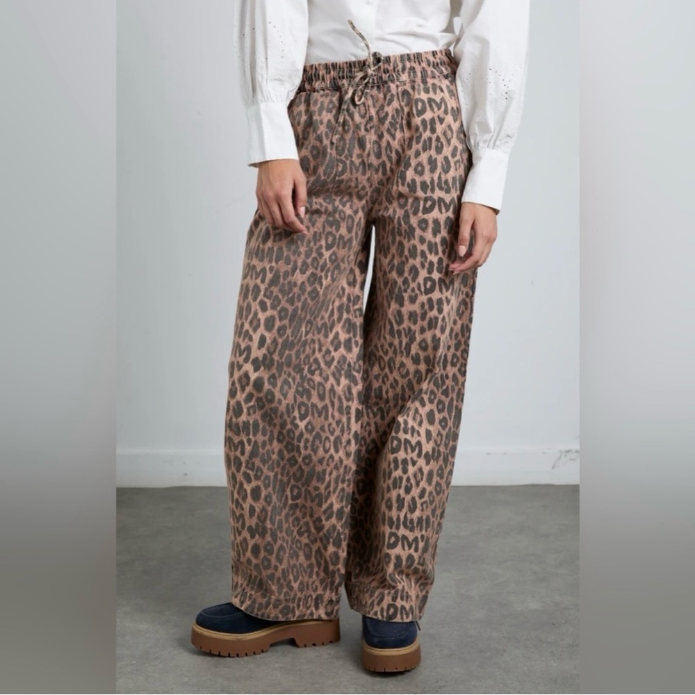 Damson Madder Rafe Wide Leg Pant in Leopard Size US 8